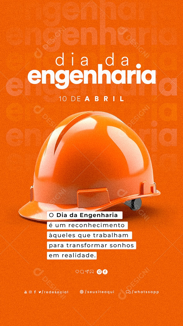 Story O Dia Da Engenharia É Um Reconhecimento Àqueles Que Trabalham Dia Da Engenharia Social Media PSD Editável
