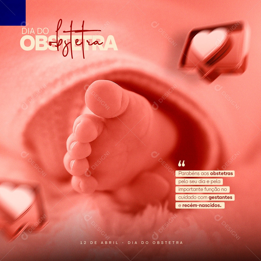 Parabéns Dia Do Obstetra 12 De Abril Social Media PSD Editável