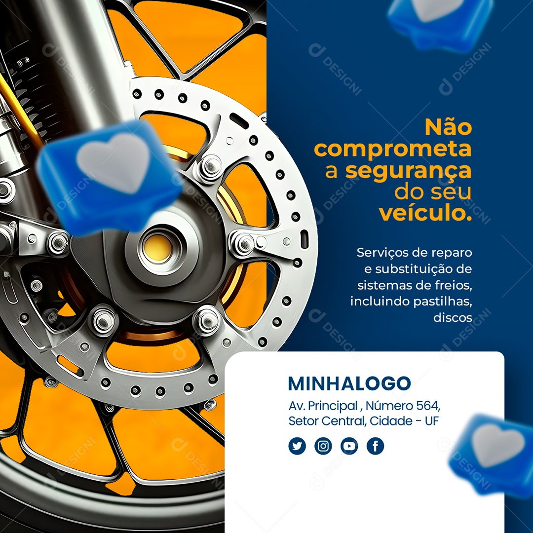 Não Comprometa A Segurança Do Seu Veículo Oficina De Moto Social Media PSD Editável