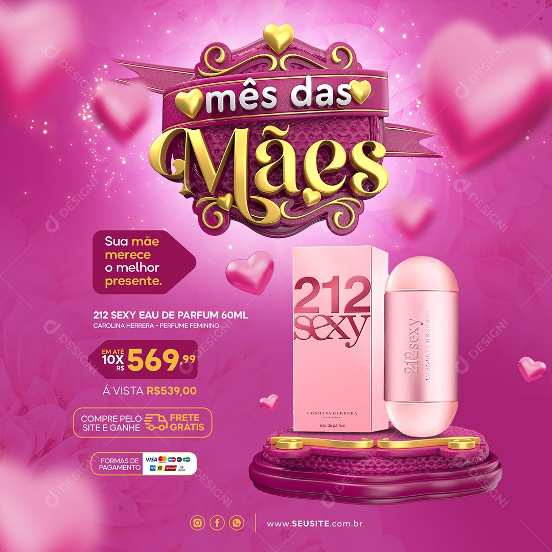 Mother's Day Your Mother Deserves the Best Editable Social Media PSD Gift