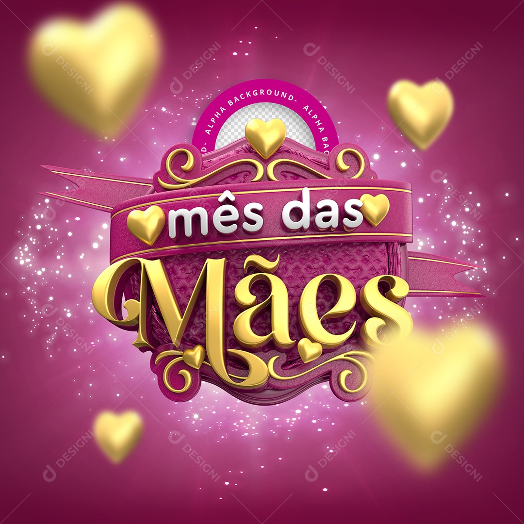 Selo 3D Para Composição Mês Das Mães PSD