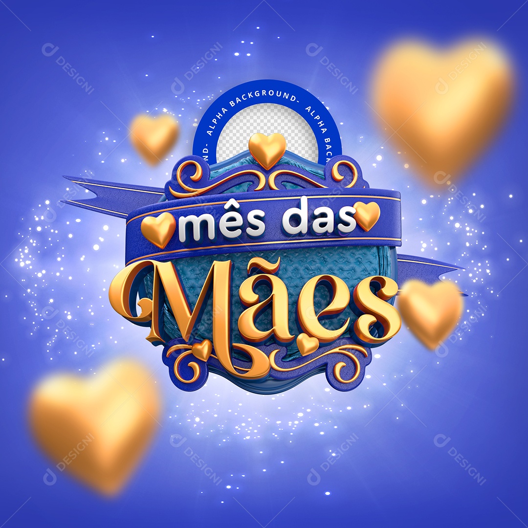 Selo 3D Para Composição Mês Das Mães PSD