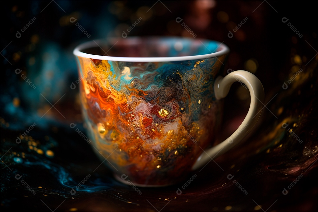 Xícara de café sobre uma mesa de madeira