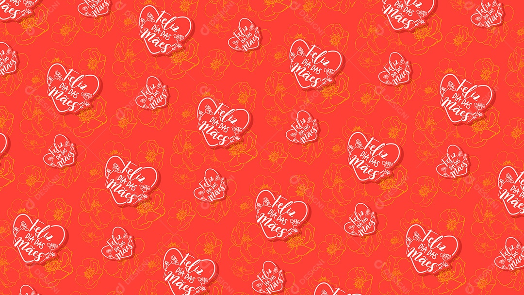 Pattern Padrões Geométricos Texto Feliz Dia Das Mães Em Fundo Vermelho Vetor AI + PAT