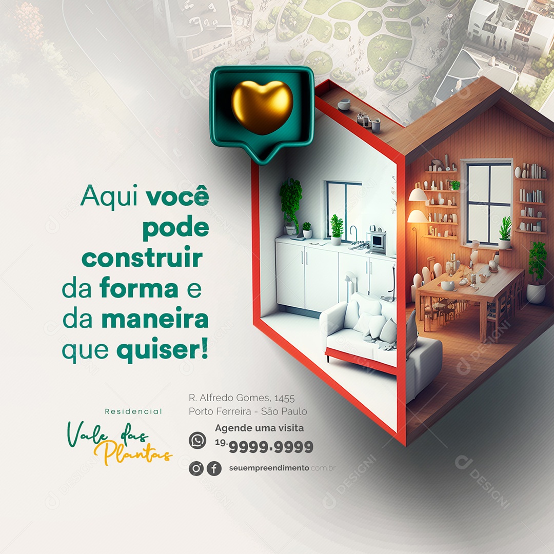 Aqui Você Pode Construir Da Forma E De Maneira Que Quiser Empreendimento Imobiliária Social Media PSD Editável