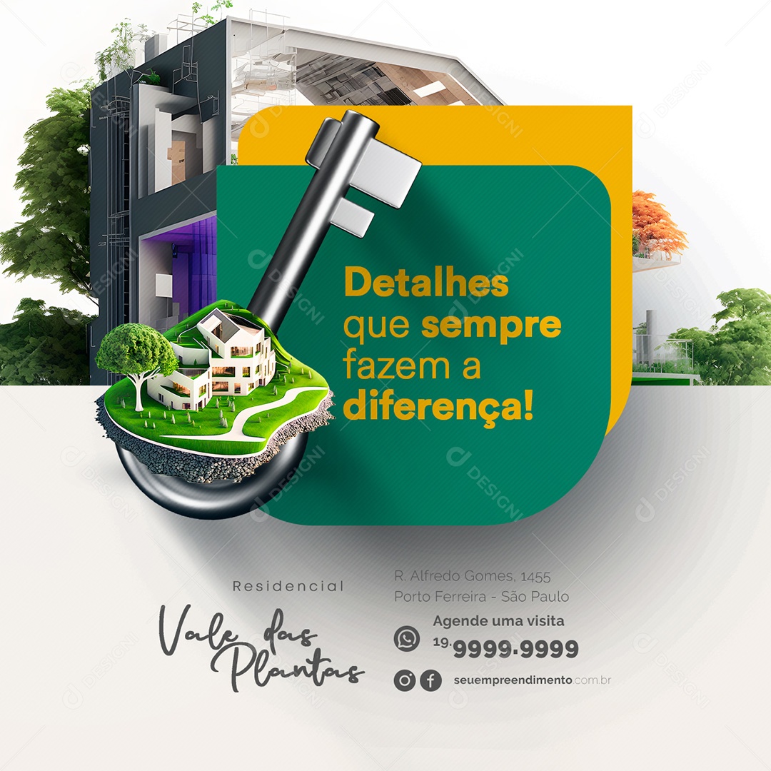 Detalhes Que Sempre Fazem A Diferença Empreendimento Imobiliária Social Media PSD Editável