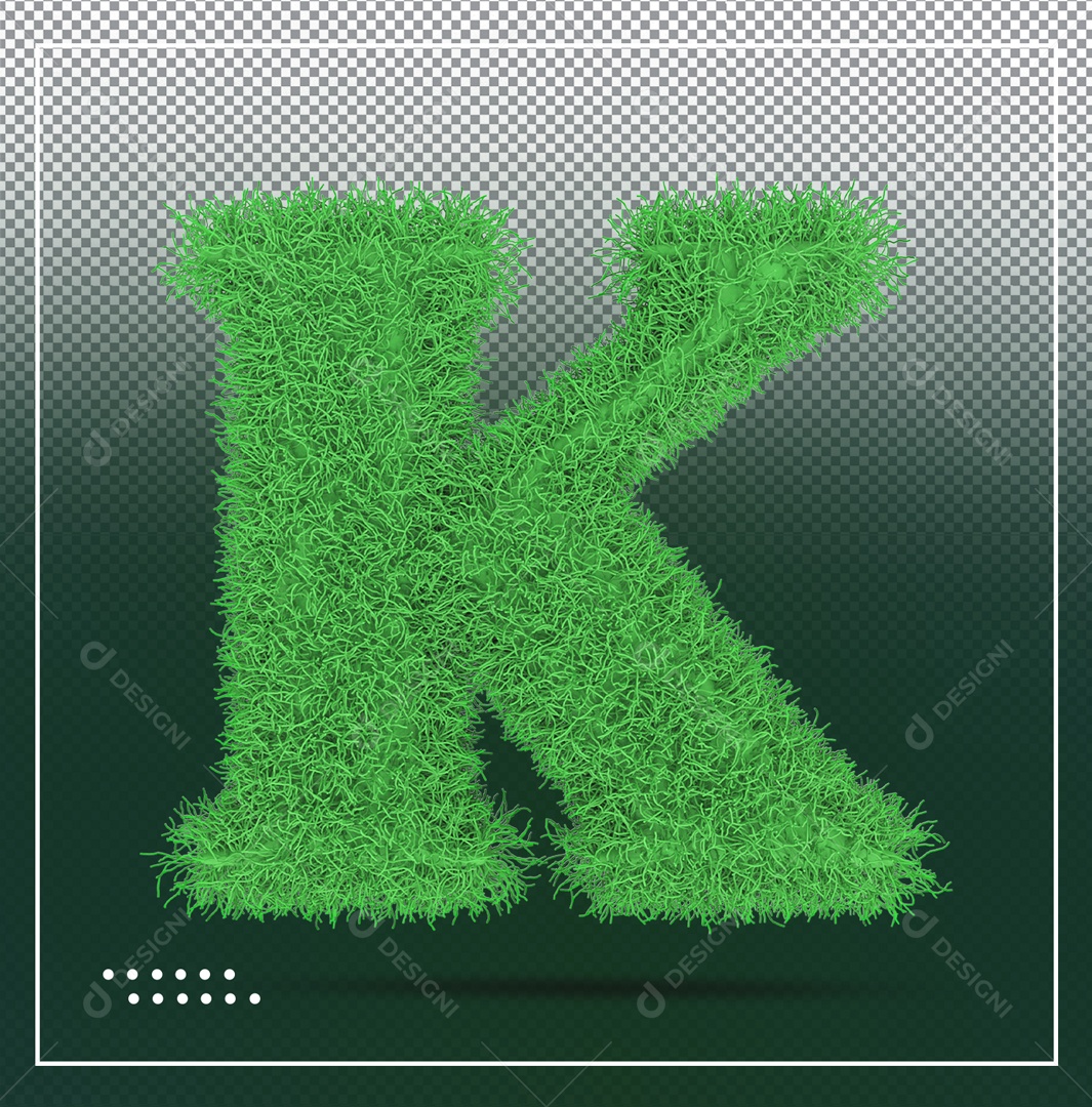 Alfabeto De Letra K Verde Elemento 3D Para Composição PSD