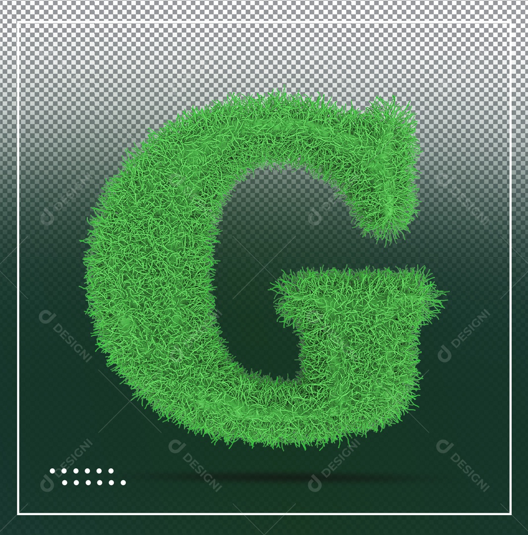 Alfabeto De Letra G Verde Elemento 3D Para Composição PSD