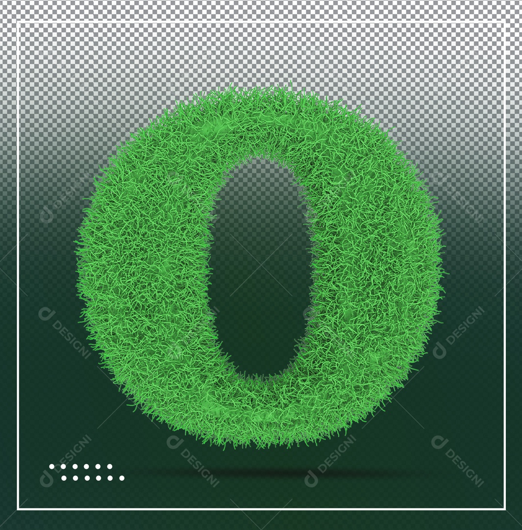 Alfabeto De Letra O Verde Elemento 3D Para Composição PSD