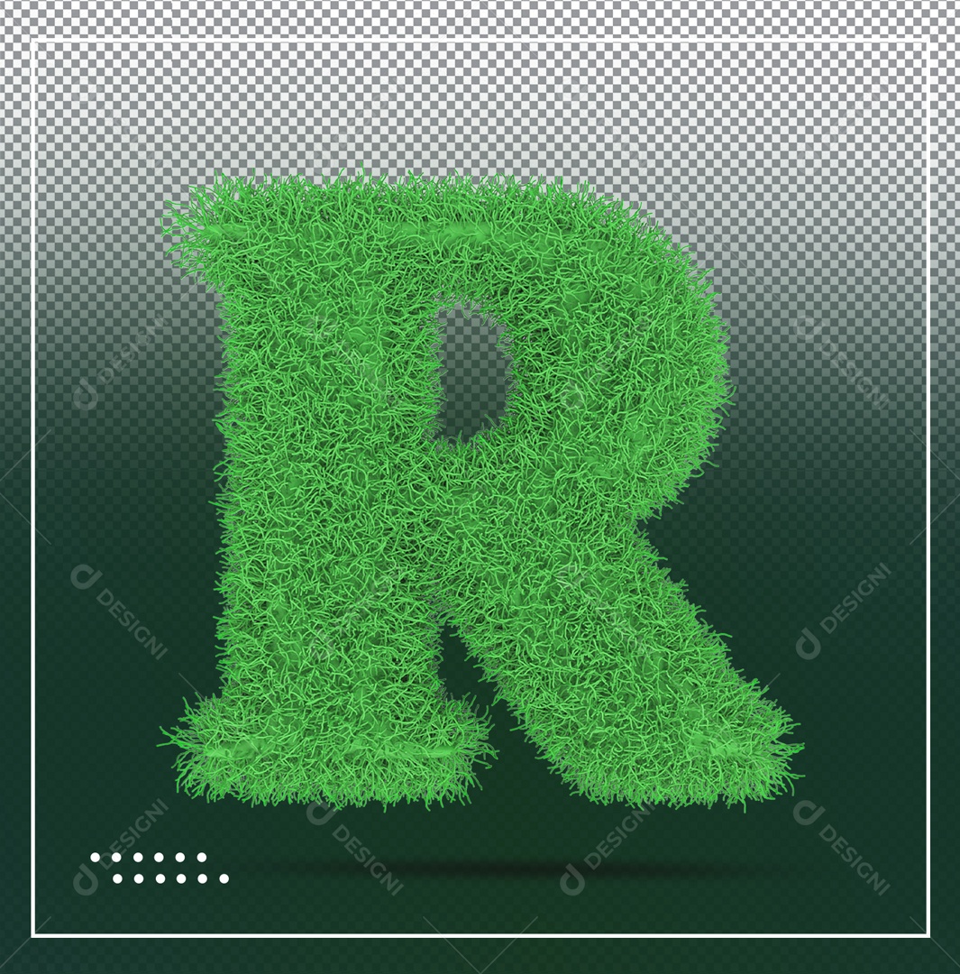 Alfabeto De Letra R Verde Elemento 3D Para Composição PSD