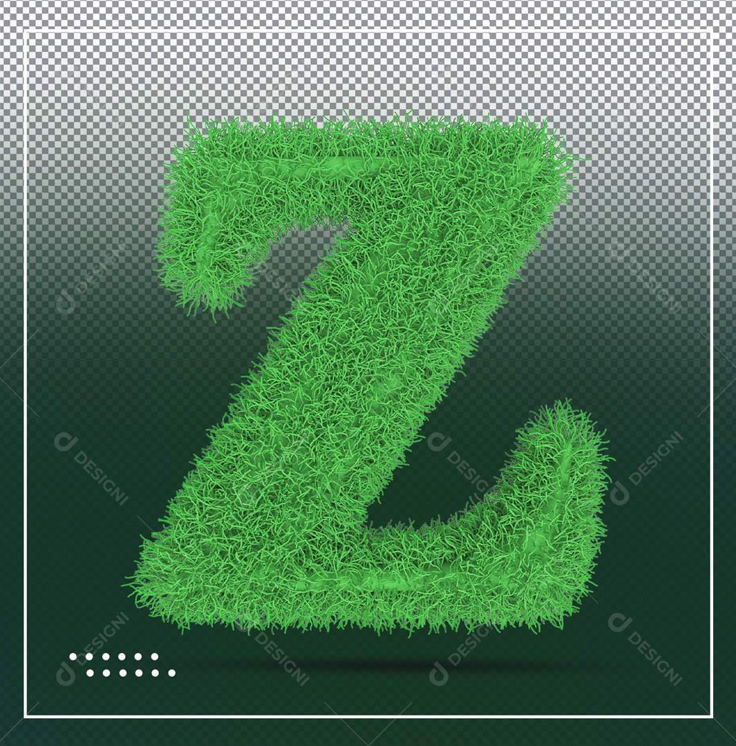 Alfabeto De Letra Z Verde Elemento 3D Para Composição PSD