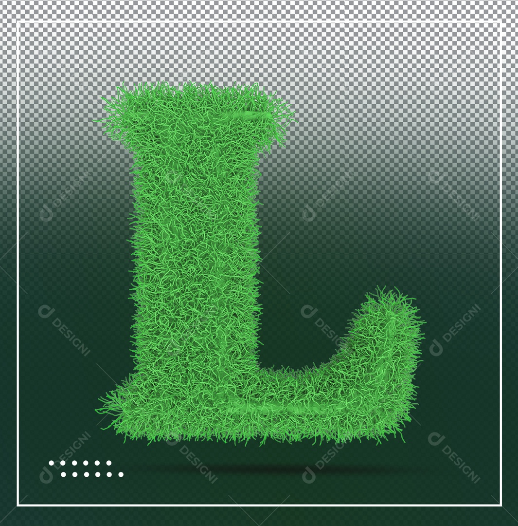 Alfabeto De Letra L Verde Elemento 3D PSD