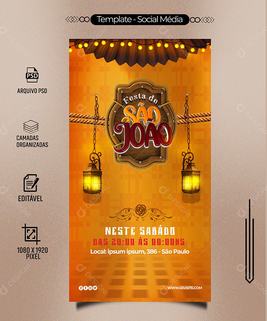 Story Festa de São João Social Media PSD Editável