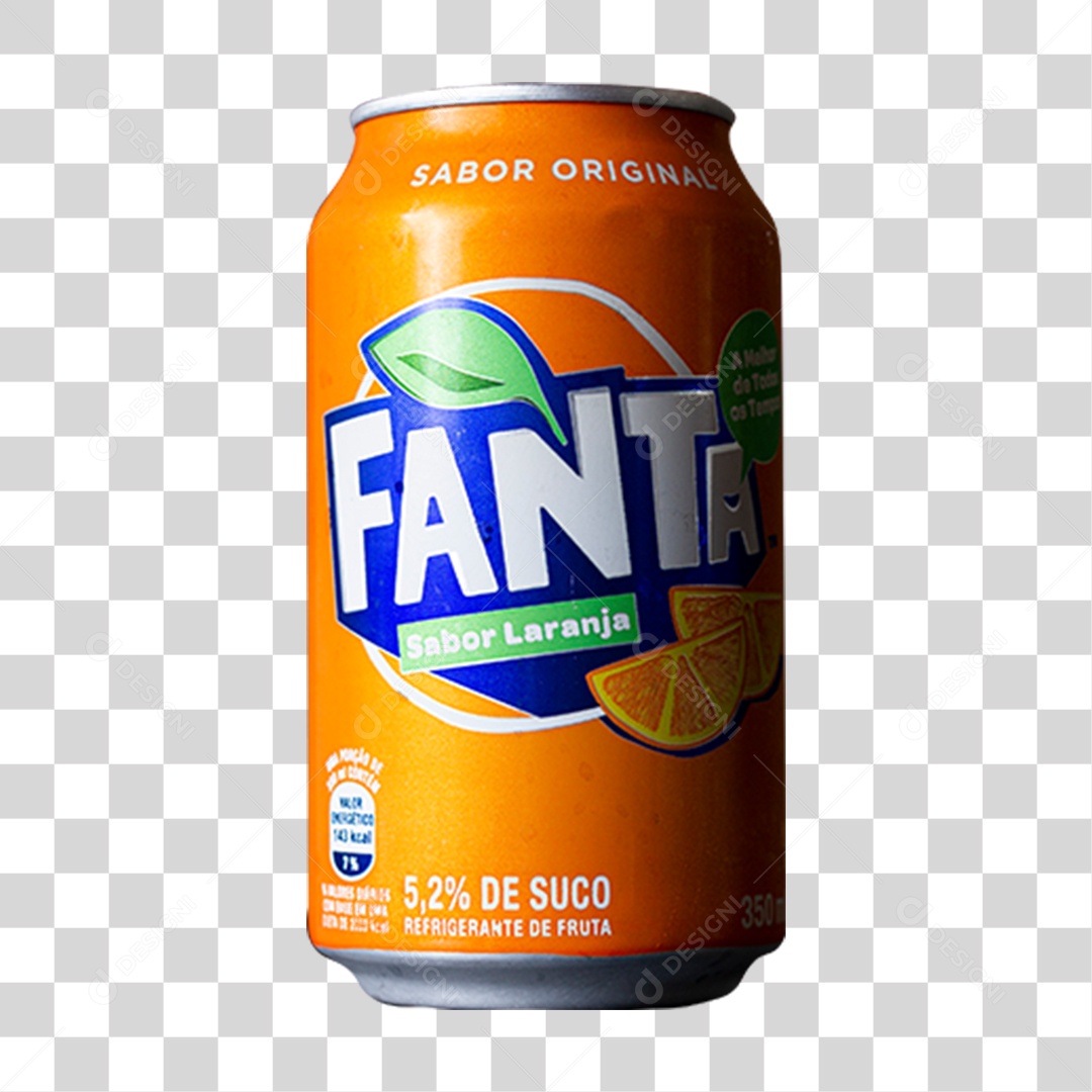 Latinha de Fanta Laranja PNG Transparente