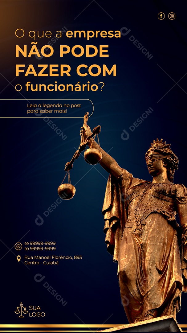 Story O Que a Empresa Não Pode Fazer Com o Funcionário? Social Media PSD Editável