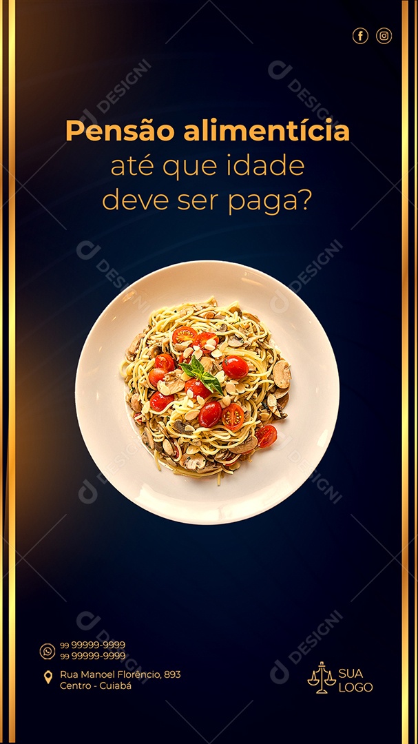 Story Pensão Alimentícia Até Que Idade Deve Ser Paga Social Media PSD Editável