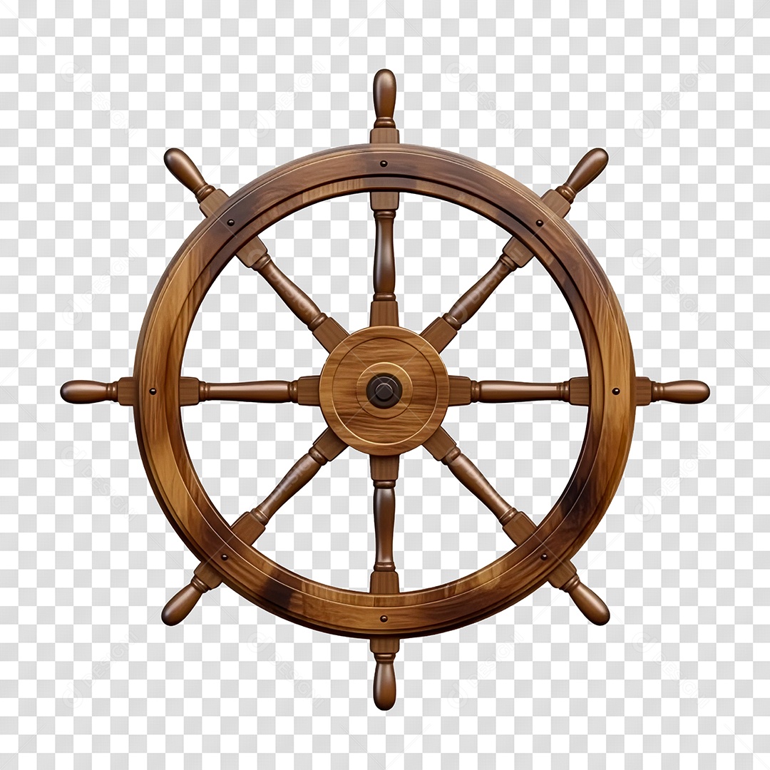Volante de Navio Elemento 3D Para Composição PNG Transparente