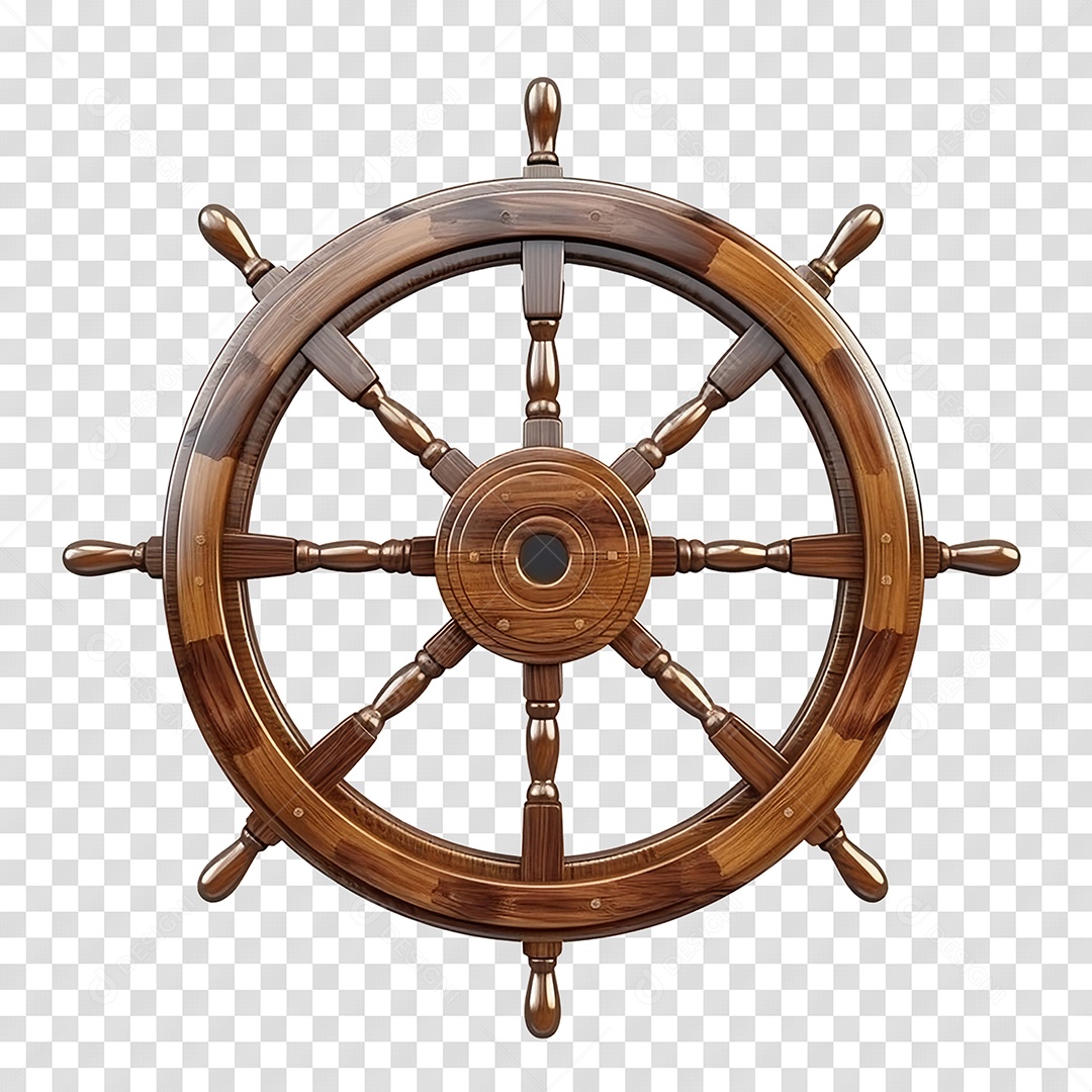 Volante de Navio Elemento 3D Para Composição PNG Transparente