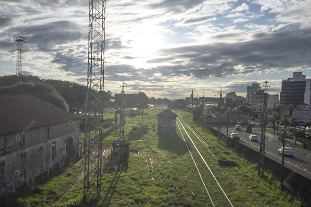 Estação fepasa e estação cultura ao fundo, conceito histórico da cidade de campinas.