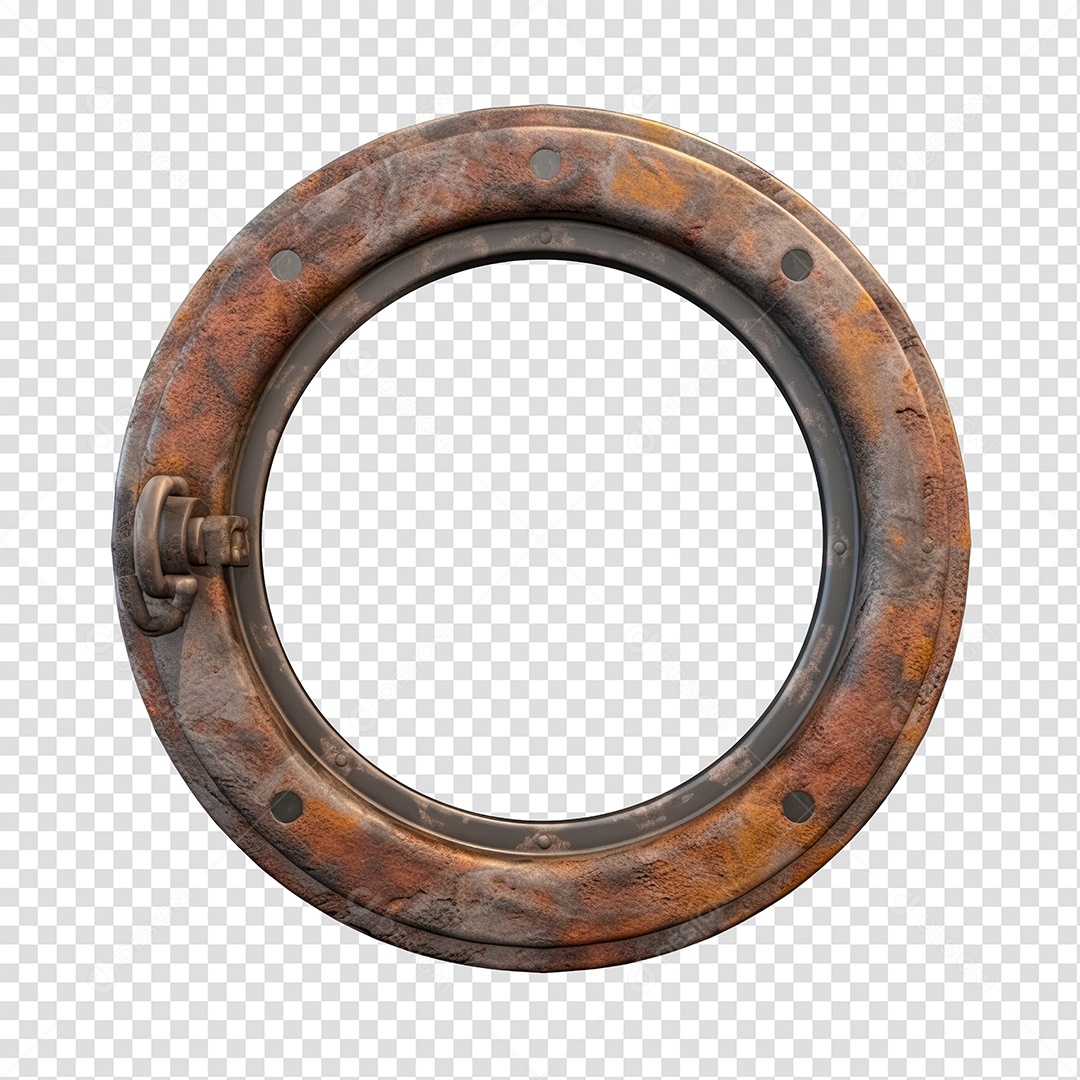 Elemento 3D Para Composição Roda Enferrujada PNG Transparente