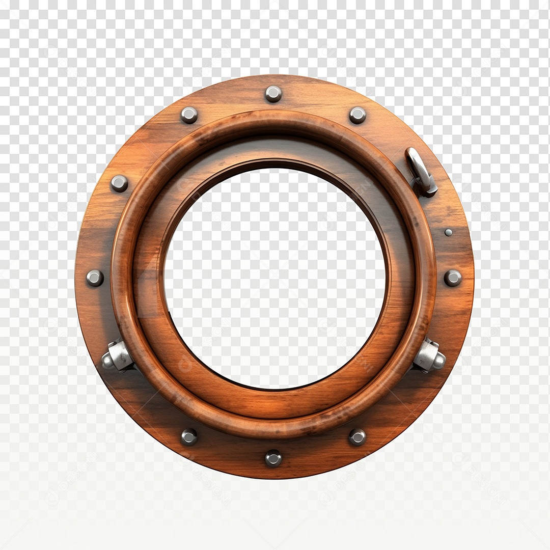 Elemento 3D Para Composição Roda de Madeira PNG Transparente