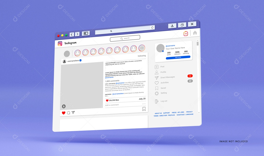 Mockup Pagina De Internet Site Instagram PSD