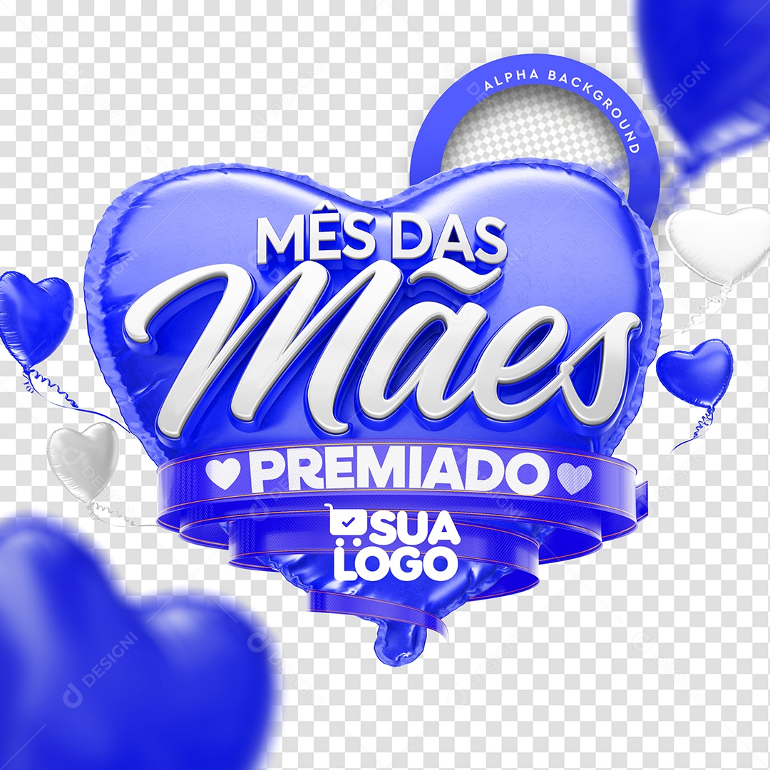 Selo 3D Para Composição Mês Das Mães Premiado PSD