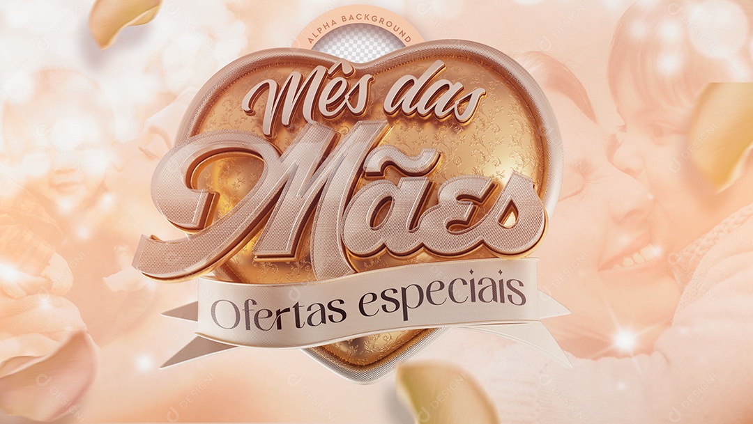 Selo 3D Para Composição Mês Das Mães Ofertas Especiais PSD