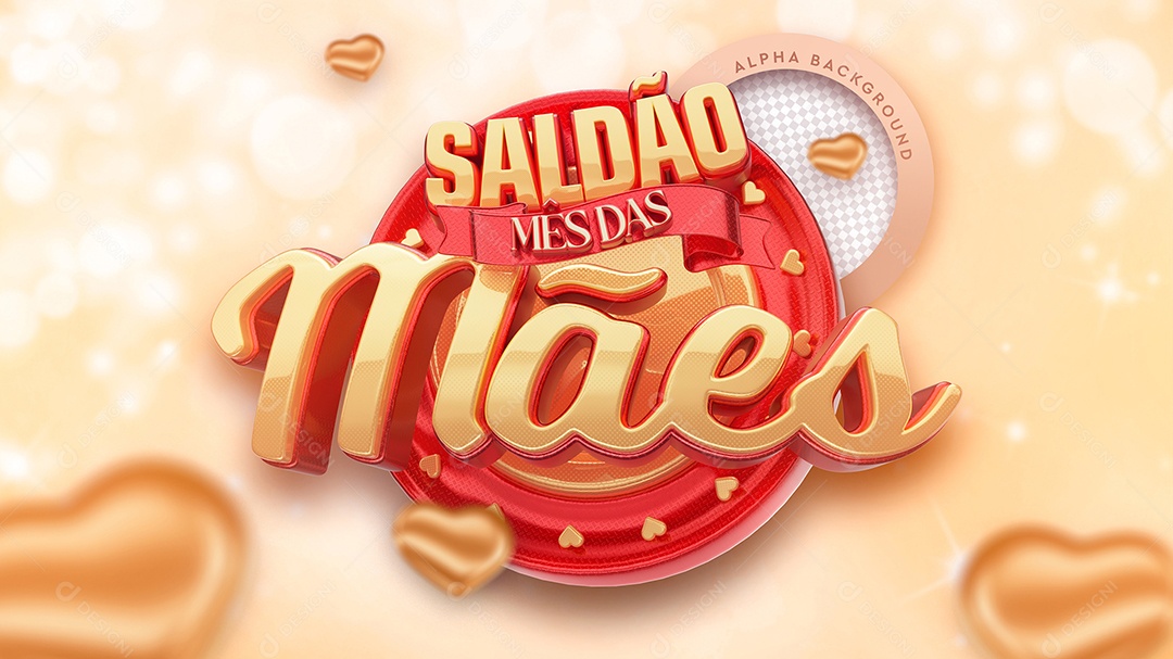 Selo 3D Para Composição Saldão Mês Das Mães PSD