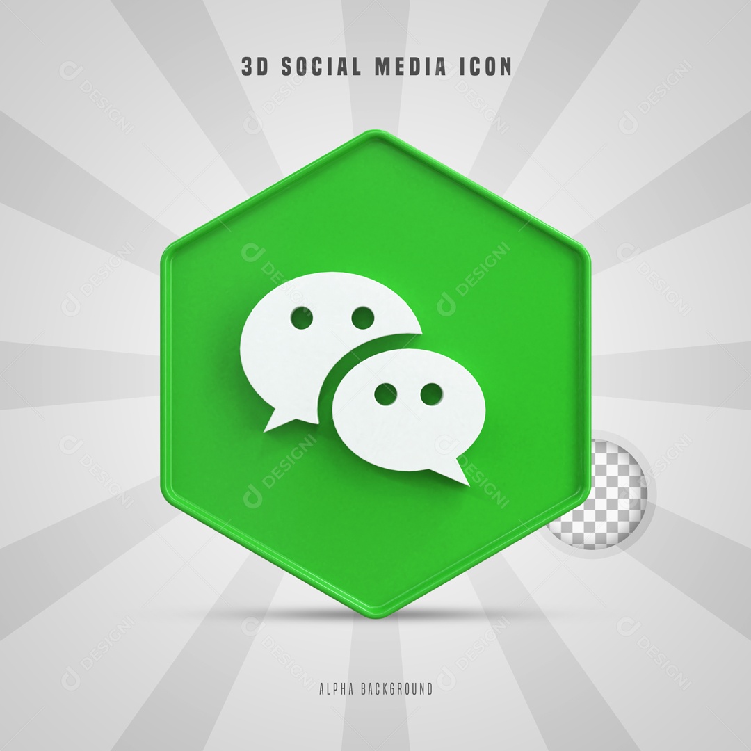 Ícone 3D Social Media WeChat Para Composição PSD