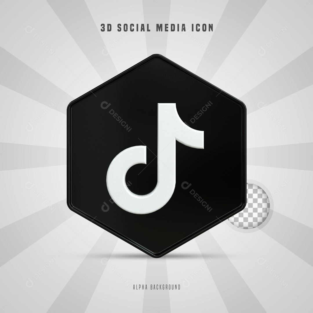 Ícone 3D Social Media TikTok Para Composição PSD
