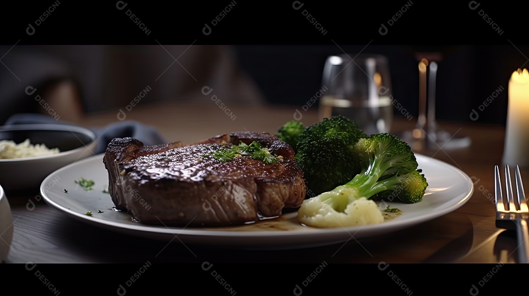 Ilustração de bife de carne.