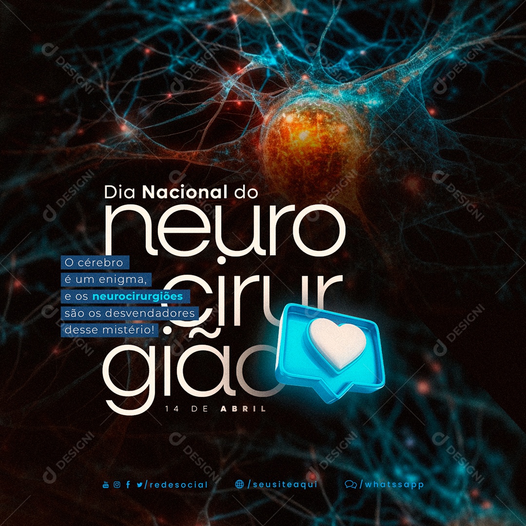 O Cérebro É Um Enigma Dia Nacional Do Neurocirugião Social Media PSD Editável