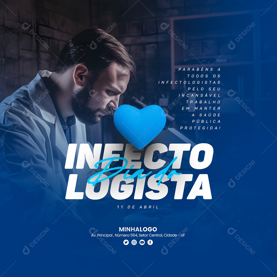 Parabéns A Todos Os Infectologistas Pelo Seu Incansável Dia Do Infectologista Social Media PSD Editável
