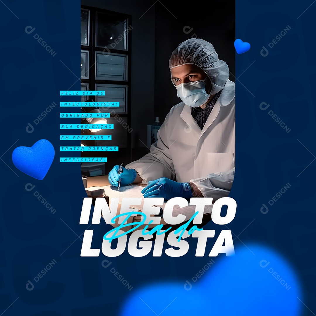 Feliz Dia Do Infectologista Obrigado Por Sua Dedicação Social Media PSD Editável