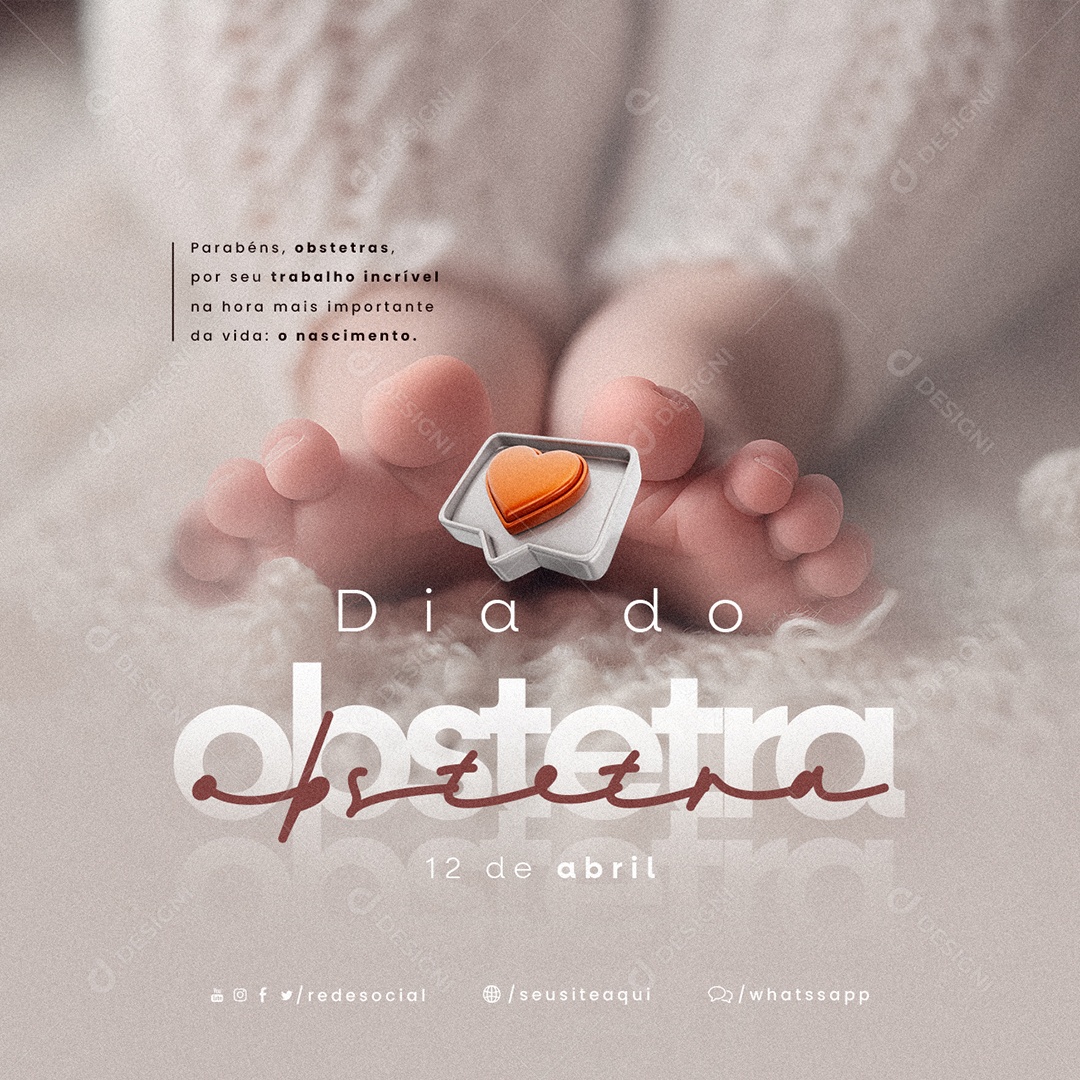 Parabéns Obstetras Por Seu Trabalho Incrível Dia Do Obstetra Social Media PSD Editável