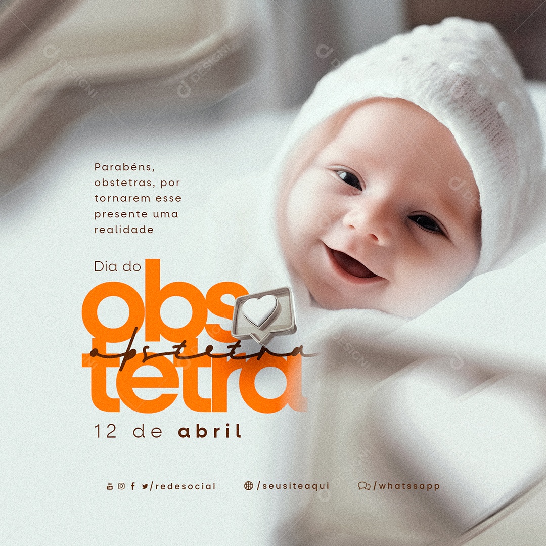 Parabéns Obstetras 12 De Abril Dia Do Obstetra Social Media PSD Editável