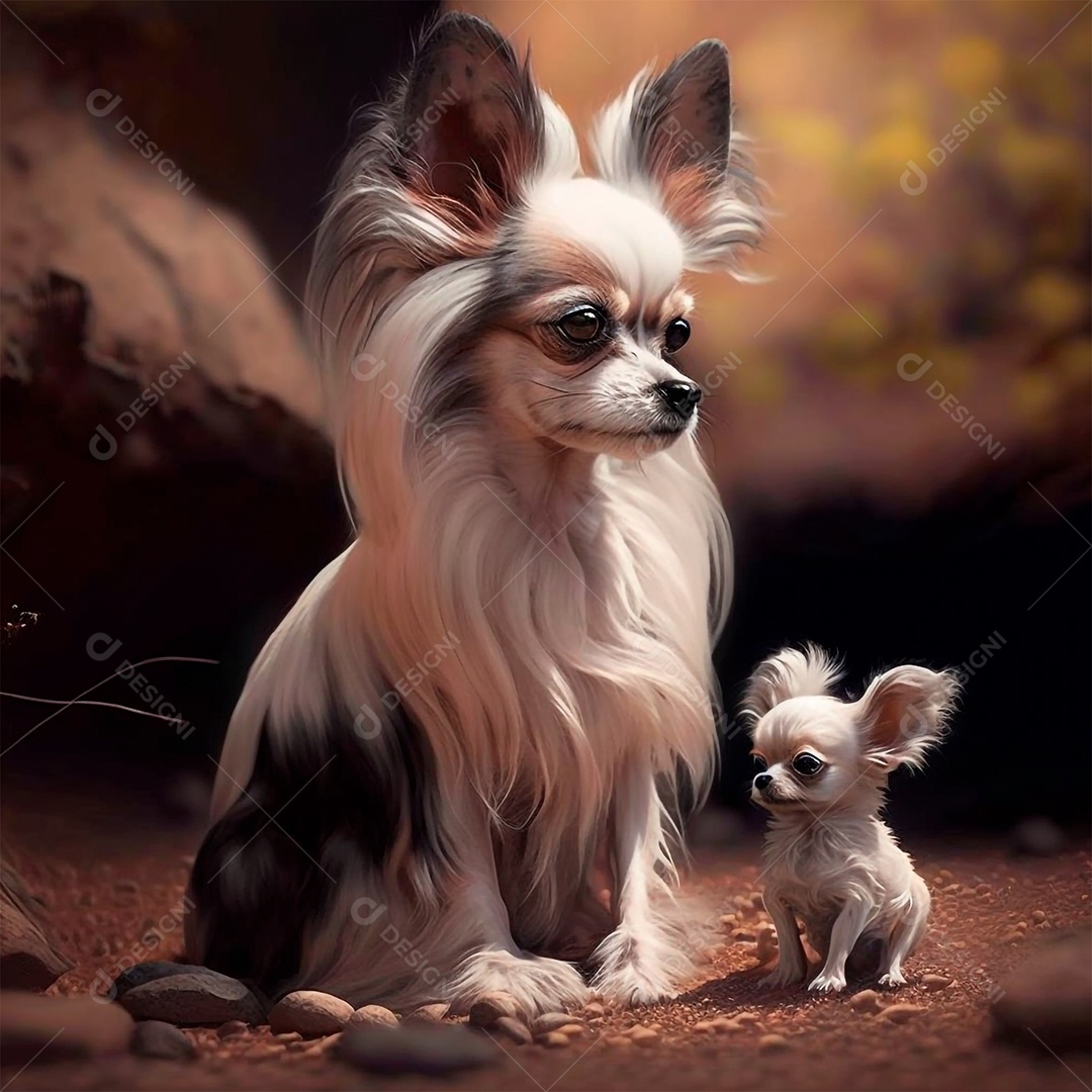 Cachorros sobre fundo isolado