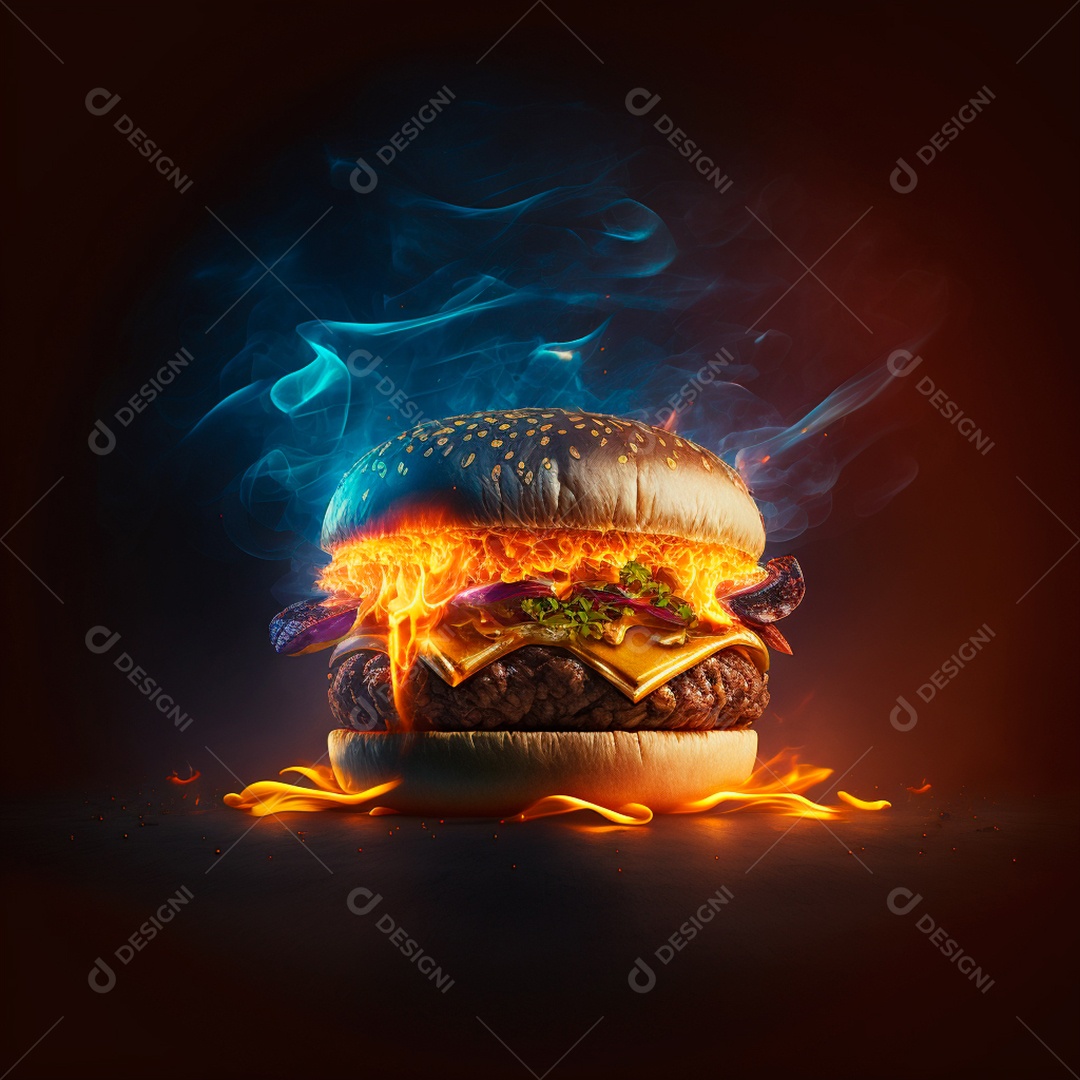 Saboroso hambúrguer sobre fundo isolado