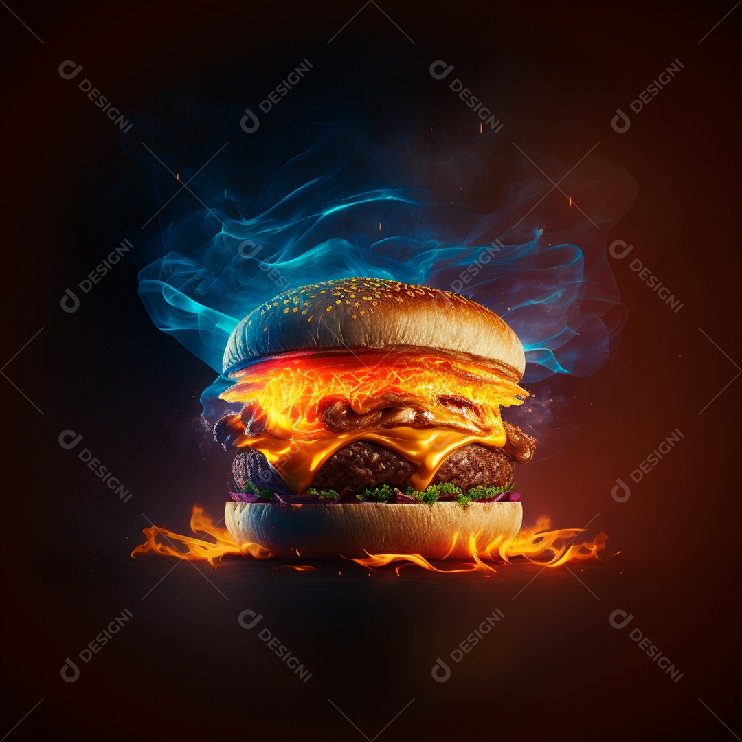 Delicioso Hamburguer sobre fundo isolado