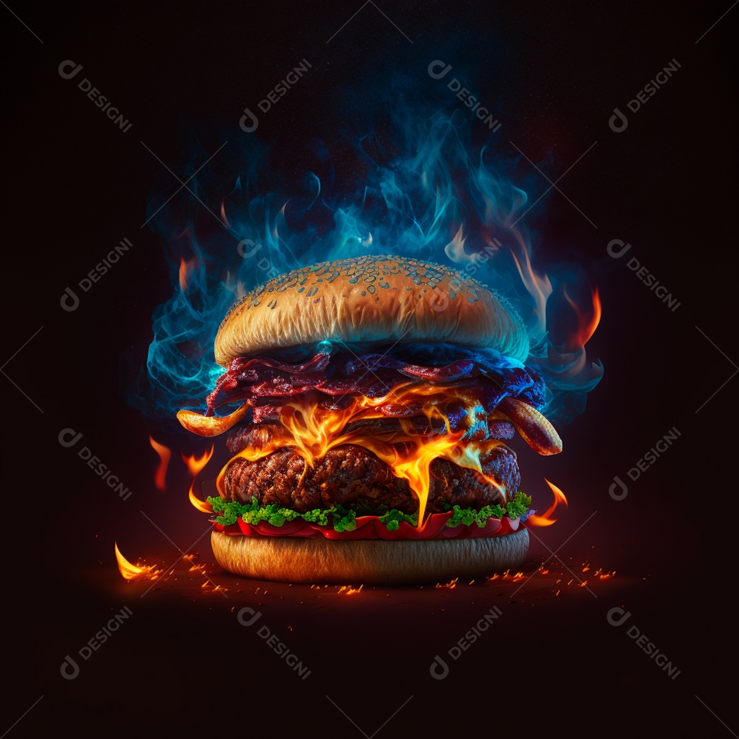 Delicioso Hamburguer sobre fundo isolado