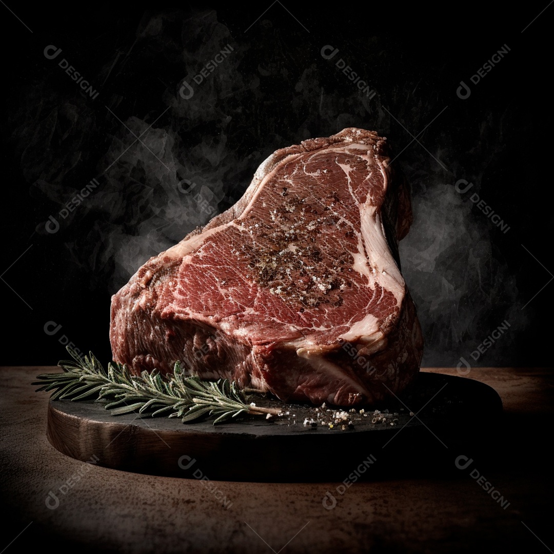 Carne crua sendo preparada ao churrasco