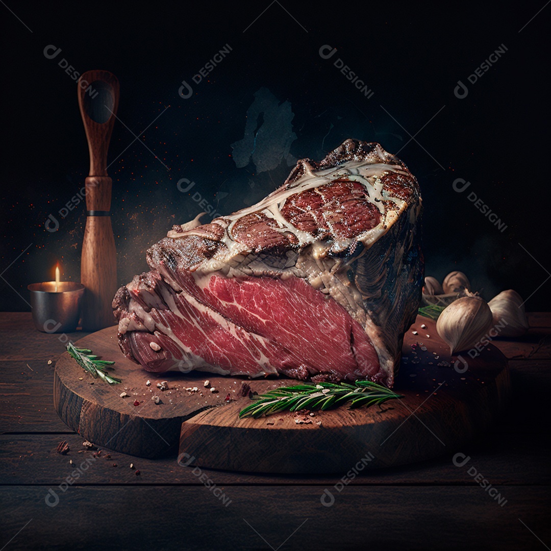 Carne crua sendo preparada ao churrasco