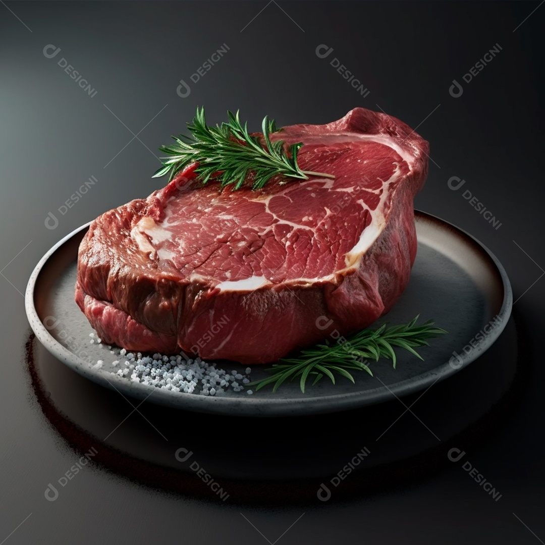 Carne crua sendo preparada ao churrasco