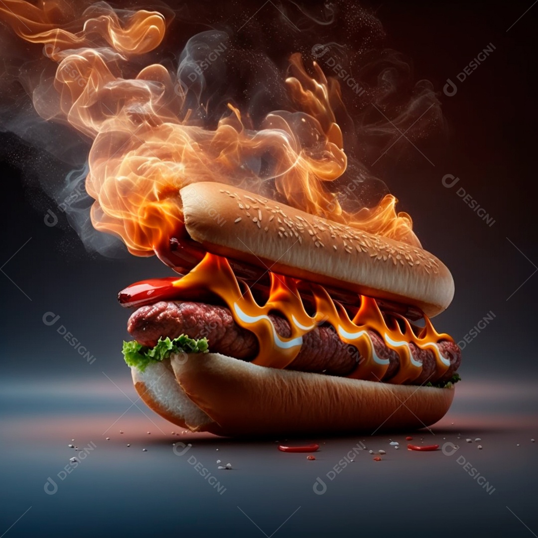 Cachorro quente sobre fundo isolado