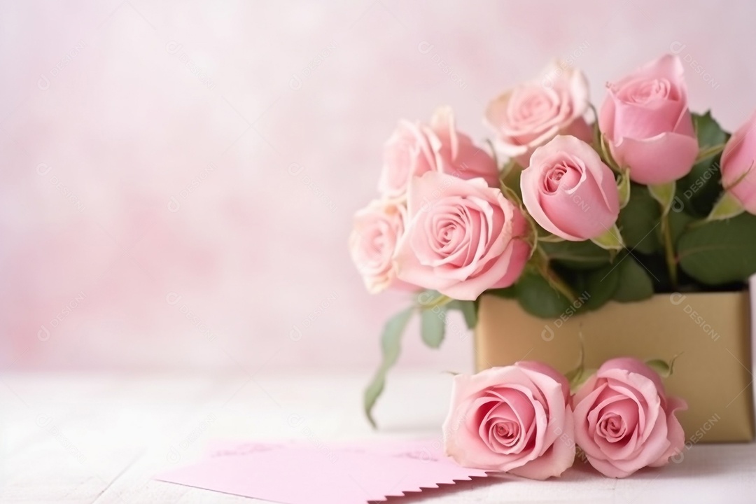 Buquê de flores rosas