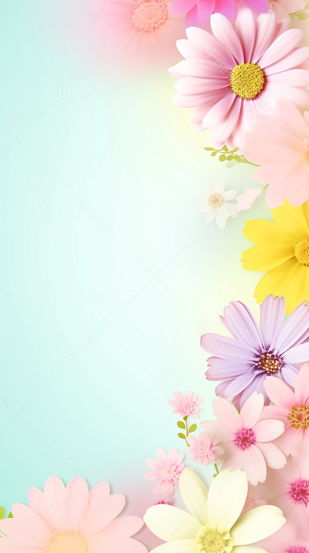 Fundo floral com cor pastel