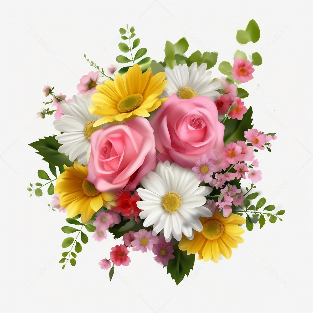 Fundo floral primavera aquarela