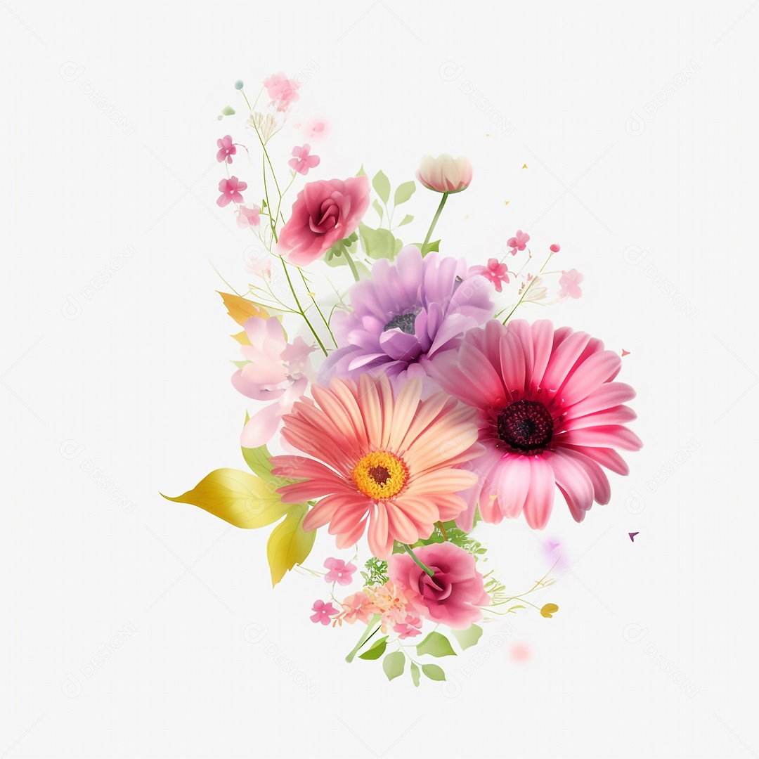 Fundo floral primavera aquarela