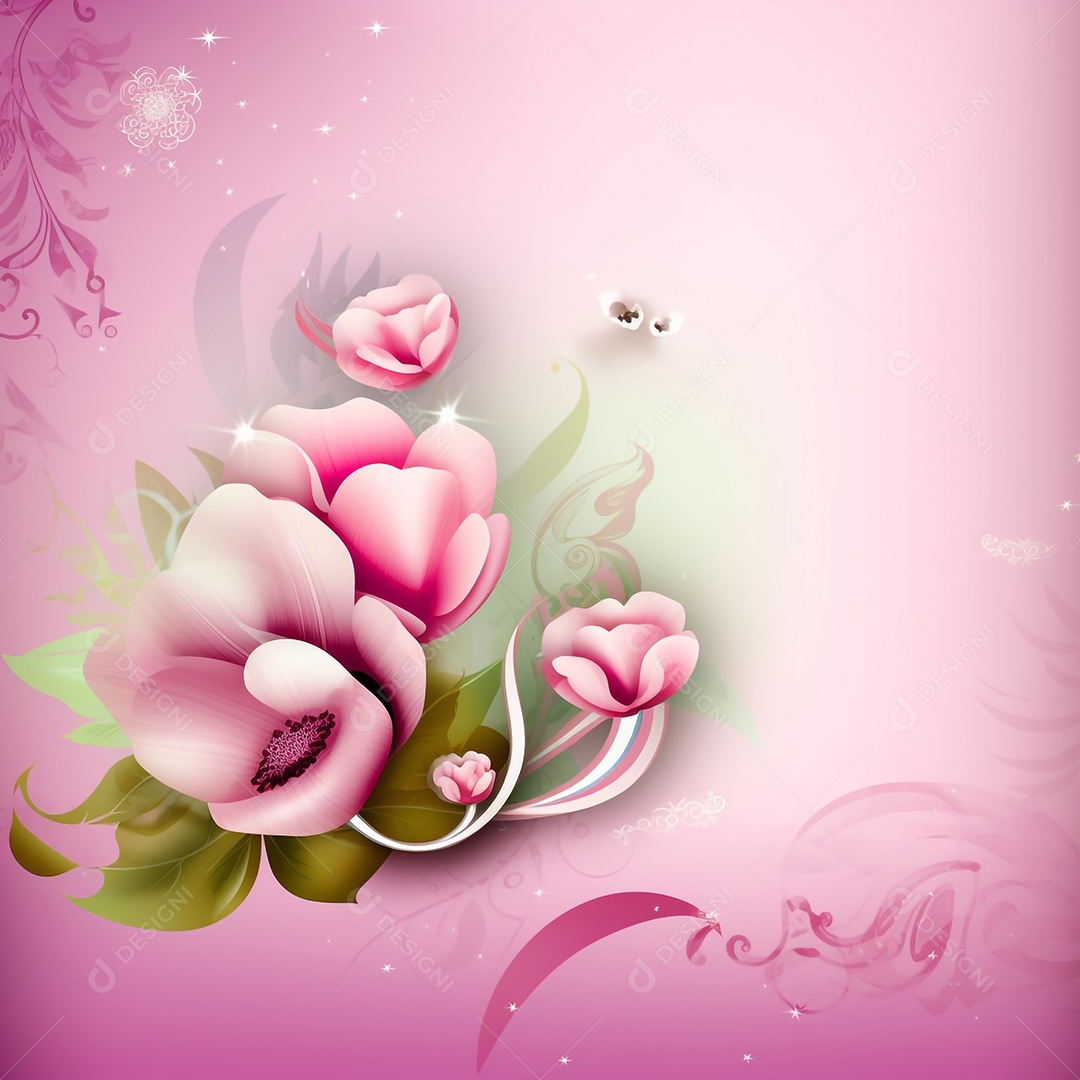 Fundo floral primavera aquarela